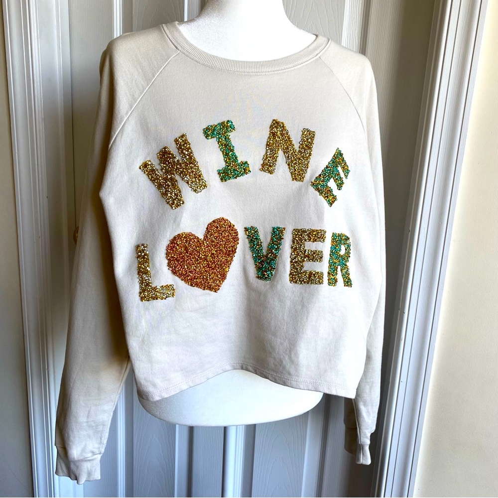 Judith March Cream Wine Lover Sweater